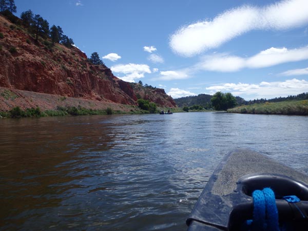 Red cliffs of the Tongue River Canyon.