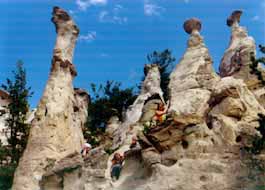 Rock spires near Missouri river.