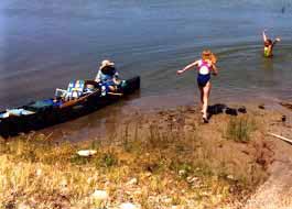 Swimming in Missouri River.