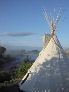 Teepee along Jefferson River, MT.