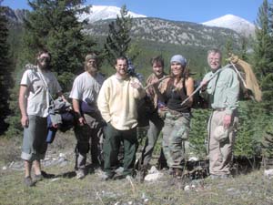 Primitive camping group photo.